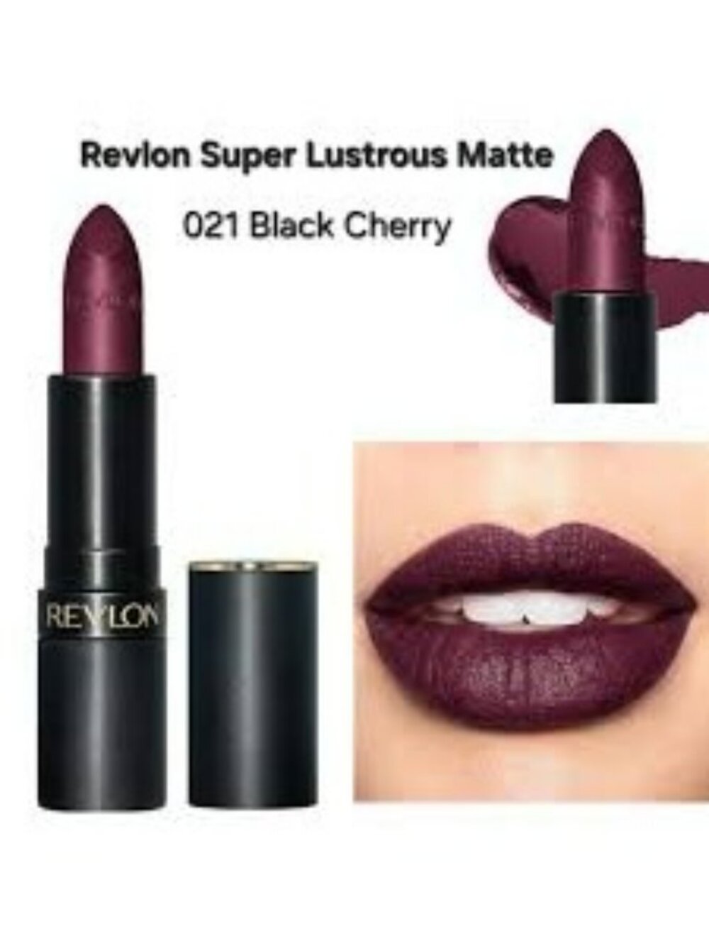Revlon Super Lustrous The Luscious Mattes Lipstick Black Cherry 021 Deep Maroon